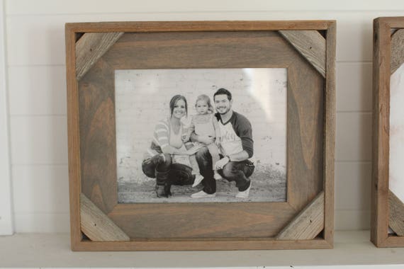 16x20 Barnwood Picture Frame, Homestead Narrow 1.5 inch Flat Rustic Reclaimed Wood Frame
