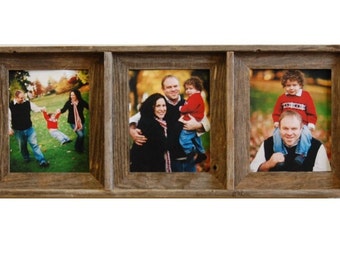 Collage Picture Frame - Barnwood 3 Openings