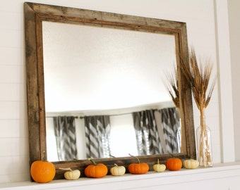 Rustic Mirror - Hobble Creek Style Barnwood with Alder Overlay