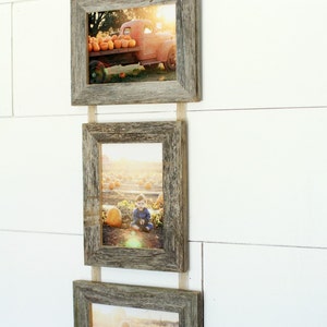5x7 Triple Barnwood Hanging Collage Frames 2 Landscape, 1 Portrait image 4