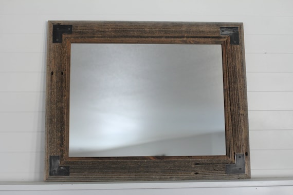 Reclaimed Wood Bathroom Mirror Barnwood Mirror Rustic Etsy