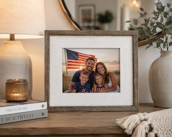 Barnwood Picture Frame - Whitewash, Lighthouse Series