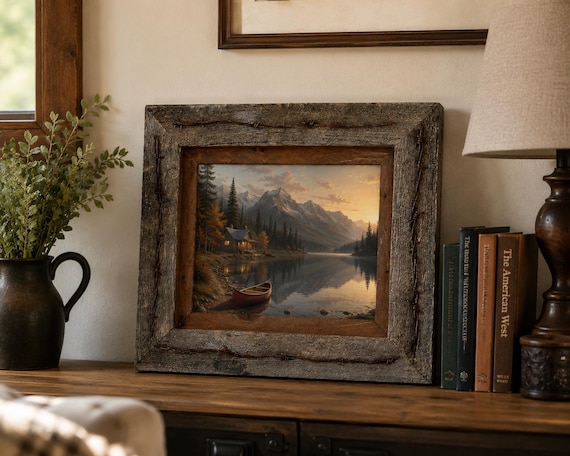 Reclaimed Wood Picture Frame With Barbed Wire | Western Decor - Etsy