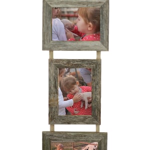 5x7 Triple Barnwood Hanging Collage Frames 2 Landscape, 1 Portrait image 2