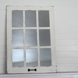 Tall White 9-Pane Window Mirror - Fieldhouse Style | Rustic Farmhouse Wall Mirror