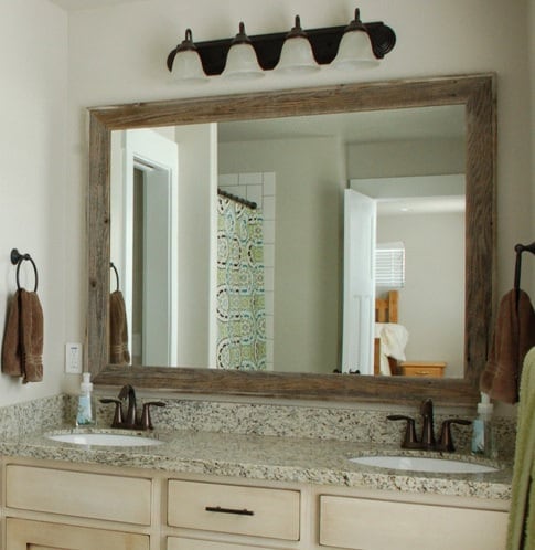 Rustic Mirror - Lighthouse Style Barnwood with Raised Edge