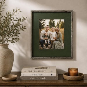Barnwood Repurposed Picture Frame | Lighthouse Style | Sage Green Rustic Reclaimed Wood Frame