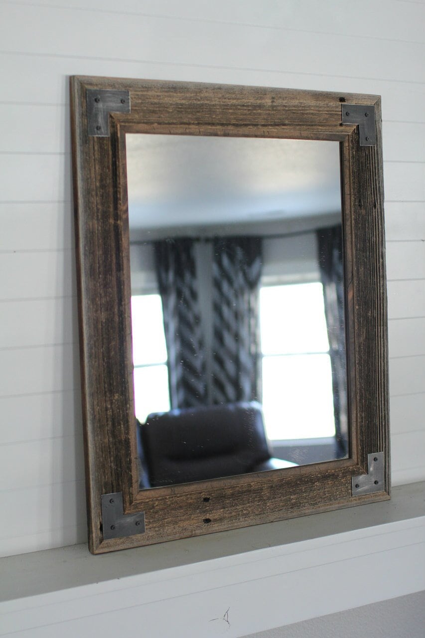 Rustic Bathroom Mirror Modern Farmhouse Mirror Ranch Hand | Etsy