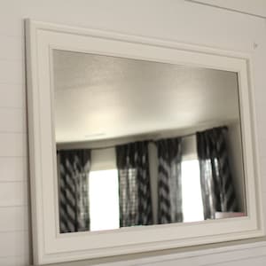 WHITE POPLAR MIRROR | White Bedroom, Bathroom, or Entryway Mirror | Traditional Home Decor