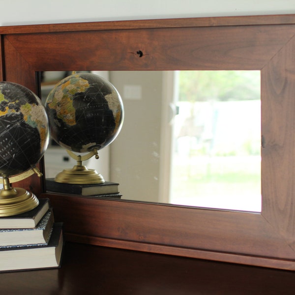 Wooden Mirror - Cherry Wood Stained Mirror - Mapleton Style