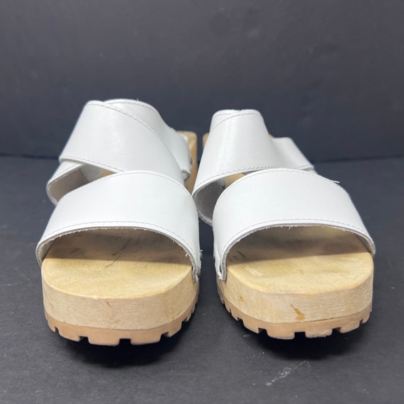 Candies VTG Wooden Platform Sandal Womens 8 White… - image 2