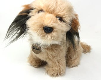 Vintage Benji Plush Dog Tan Brown Movie Puppy 10" Brass Collar Dakin 1978