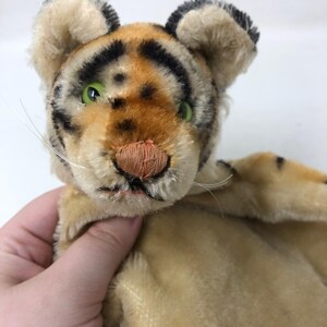 Vintage Steiff Mr Rogers Daniel Tiger Handpuppe Mohair Grün Haar Plüsch Bild 2