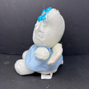 Sanrio Hello Kitty Blue Angel 8” Plush 2001 Tinsel Wings Dress Flower Bow VTG image 2
