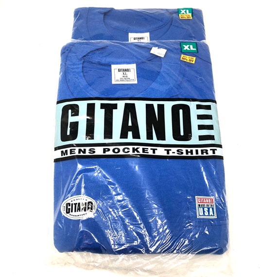 Gitano Mens Pocket T Shirt Set of 2 Blue Poly Cot… - image 3