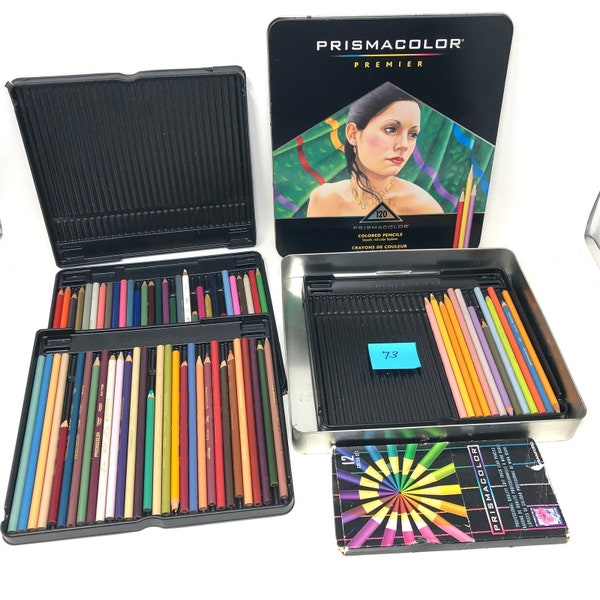 PrismacolorPremier Buntstifte Assorted 85 Insgesamt Einige Neue mit Zinn VTG