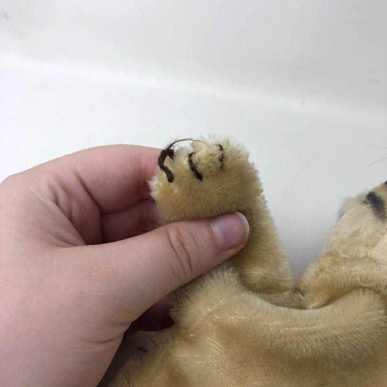 Vintage Steiff Mr Rogers Daniel Tiger Handpuppe Mohair Grün Haar Plüsch Bild 6