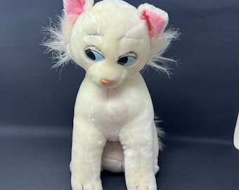 Disney Aristocats Duchess Plush White Kitty Cat 14" Vintage no collar