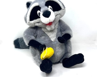 Disney Pocahontas Meeko Plush Raccoon 14&quot; Sitting Attached Cookie Vintage