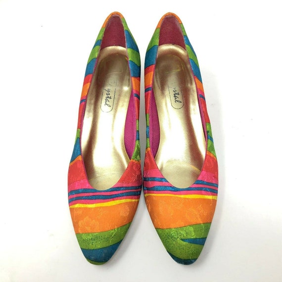 Crystal Fabric Pump Womens 8.5 N Rainbow Multicol… - image 3