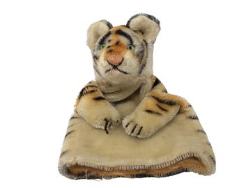 Vintage Steiff Mr Rogers Daniel Tiger Hand Puppet Mohair Green Hair Plush