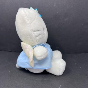 Sanrio Hello Kitty Blue Angel 8” Plush 2001 Tinsel Wings Dress Flower Bow VTG image 4
