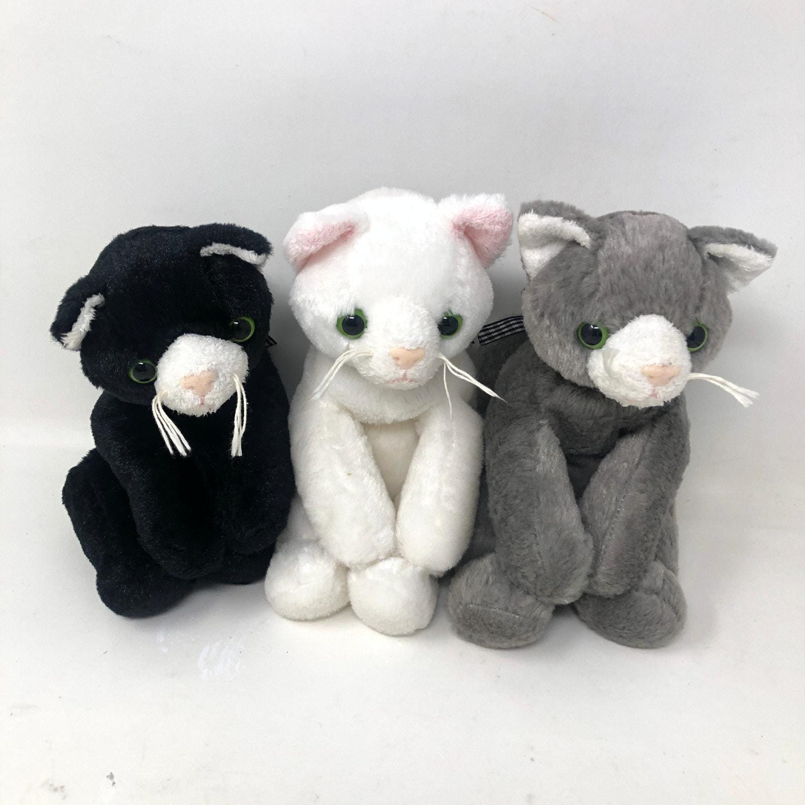 Vintage Mary Meyer Kitty Cat Plush Beanies - Black, Gray, White