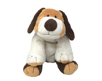 Ty Pluffies Whiffer Dog Plush 2002 Brown Tan White Floppy Beanie Puppy Vintage