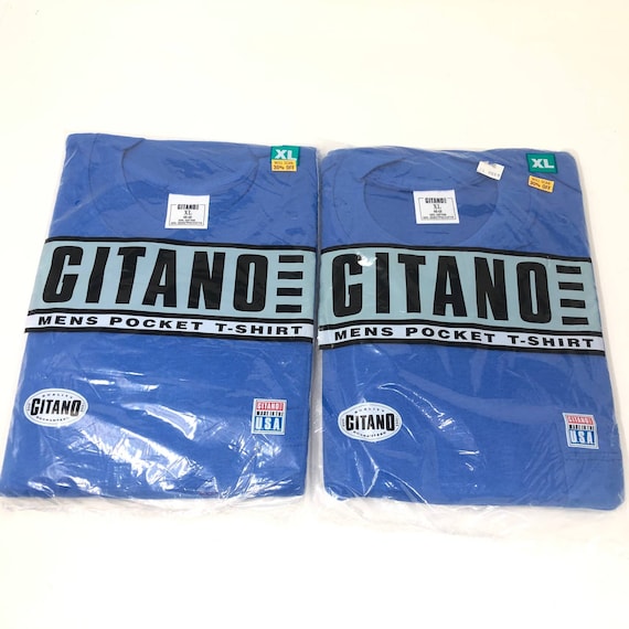 Gitano Mens Pocket T Shirt Set of 2 Blue Poly Cot… - image 1