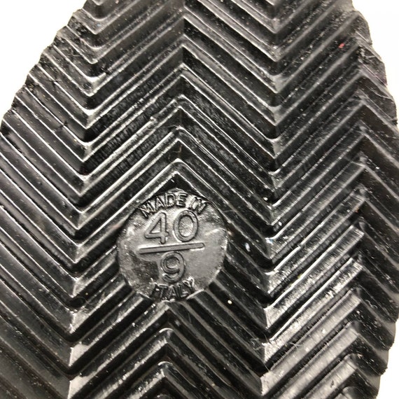 Badge VTG Wooden Clog Black Leather Lace Up Sling… - image 9