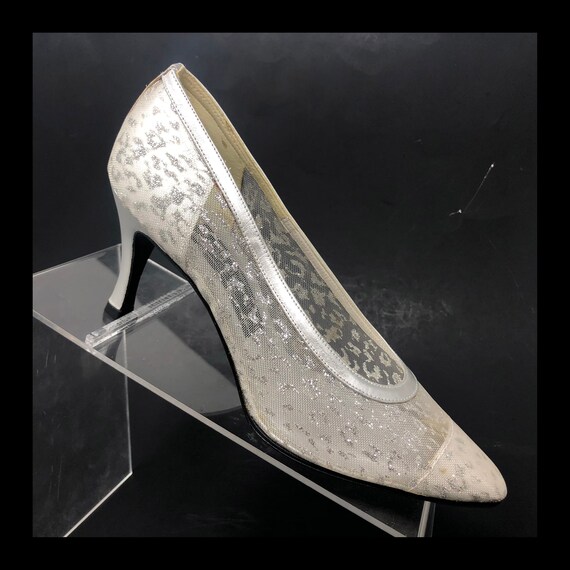 stuart weitzman silver glitter heels
