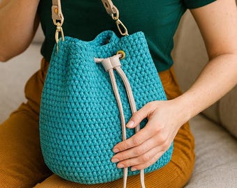 Crochet Bucket Bag Pattern • Torba Bag PDF • Beginner-Friendly Drawstring Bag Crochet Pattern