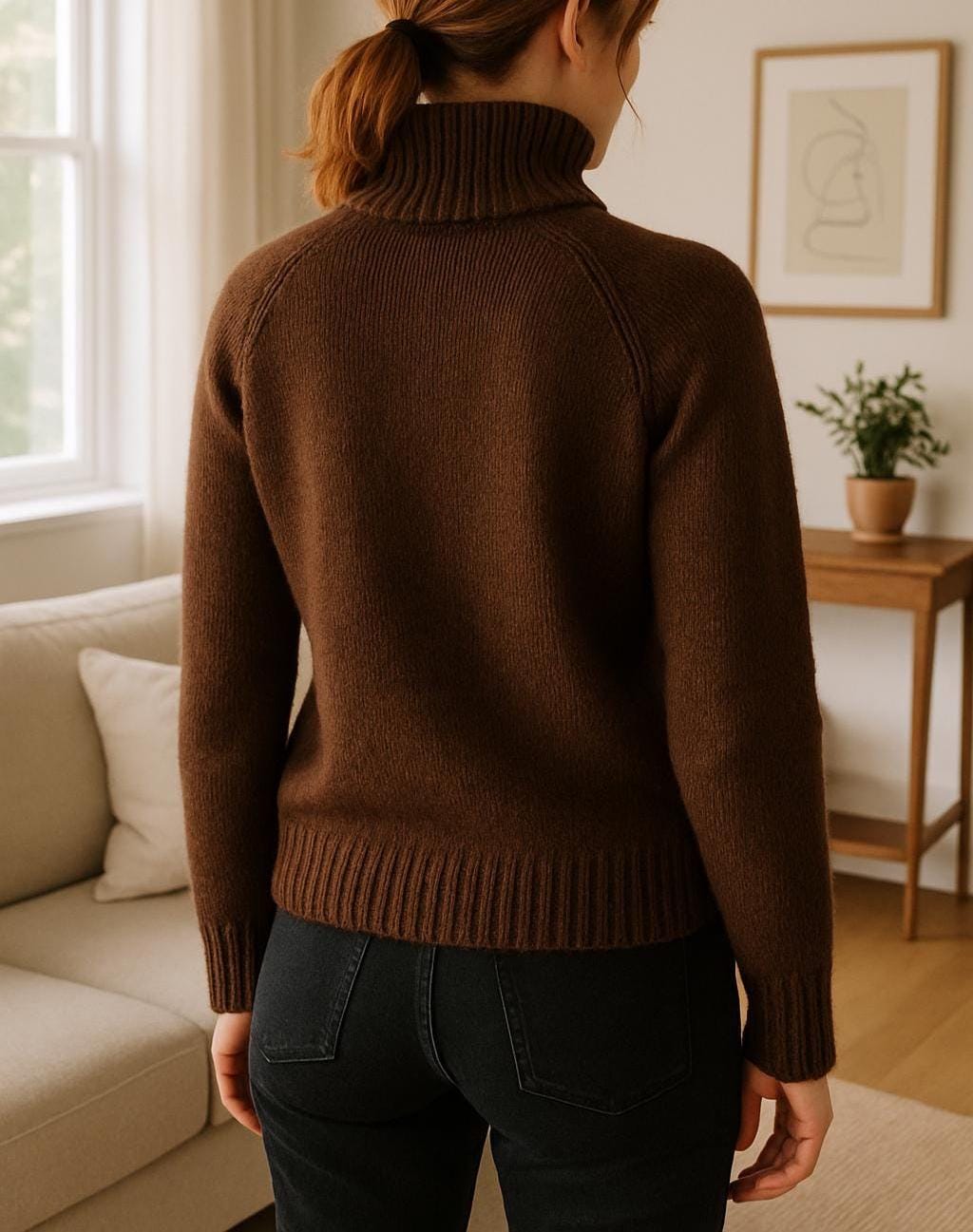 Raglan Wool Sweater Knitting Pattern | High Neck Pullover (PDF Digital ...