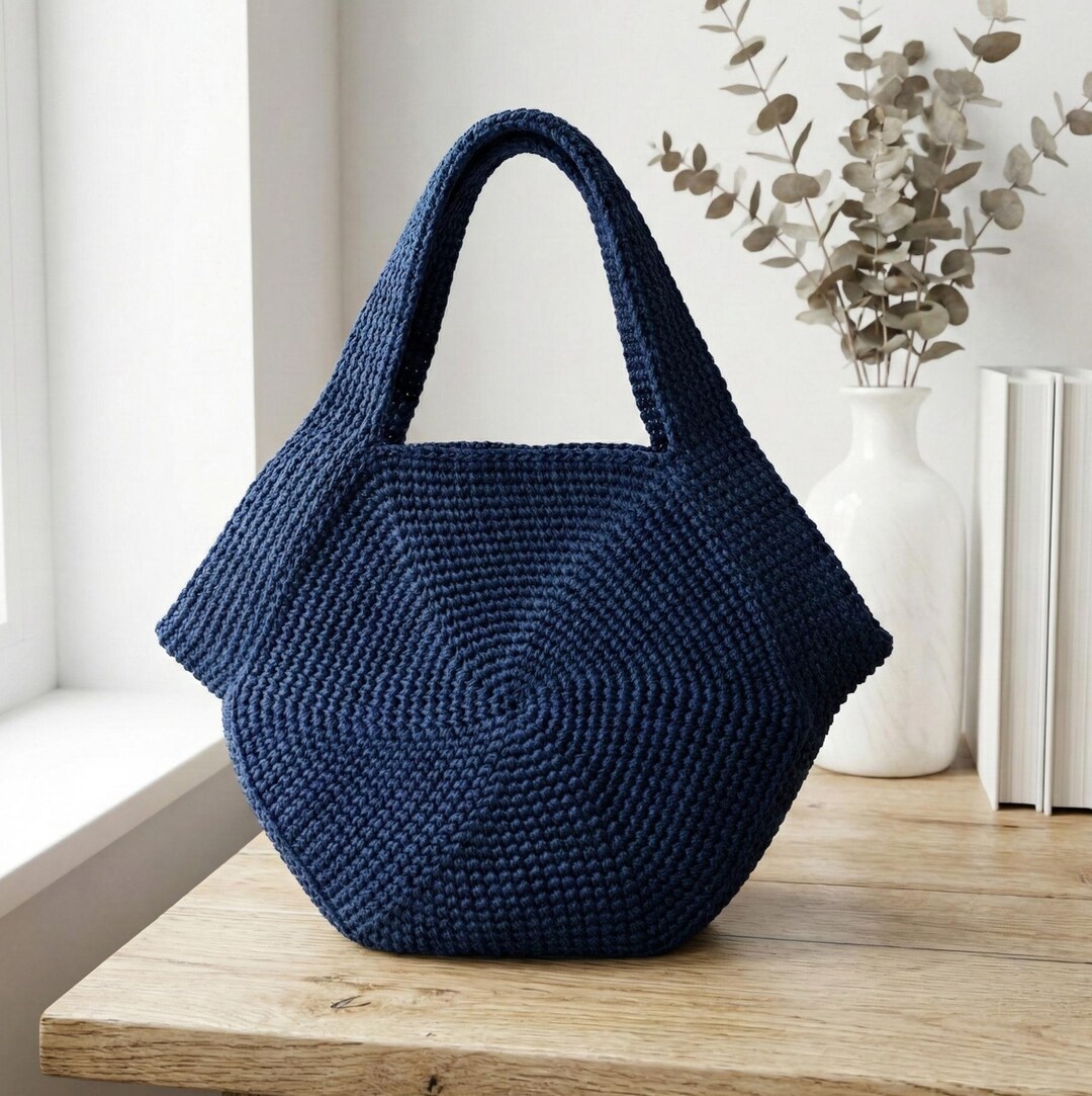 Crochet Tote Bag Pattern PDF | Modern Hobo Shoulder Bag | Textured ...