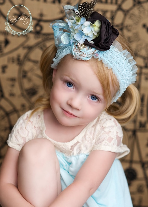 Items similar to MY Blue BELL lace headband, photo shoots, special ...