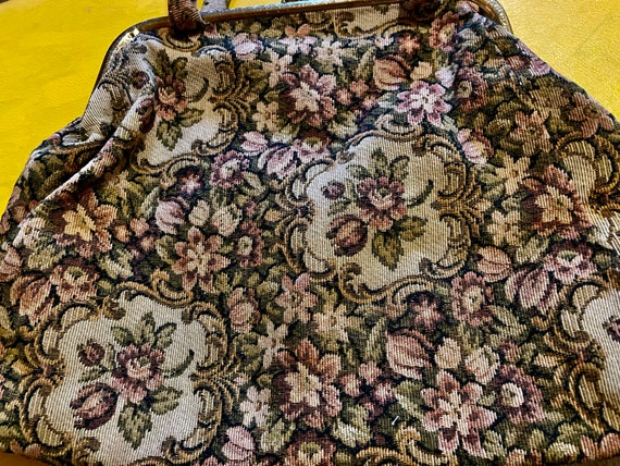 Vintage tapestry flower purse - image 7