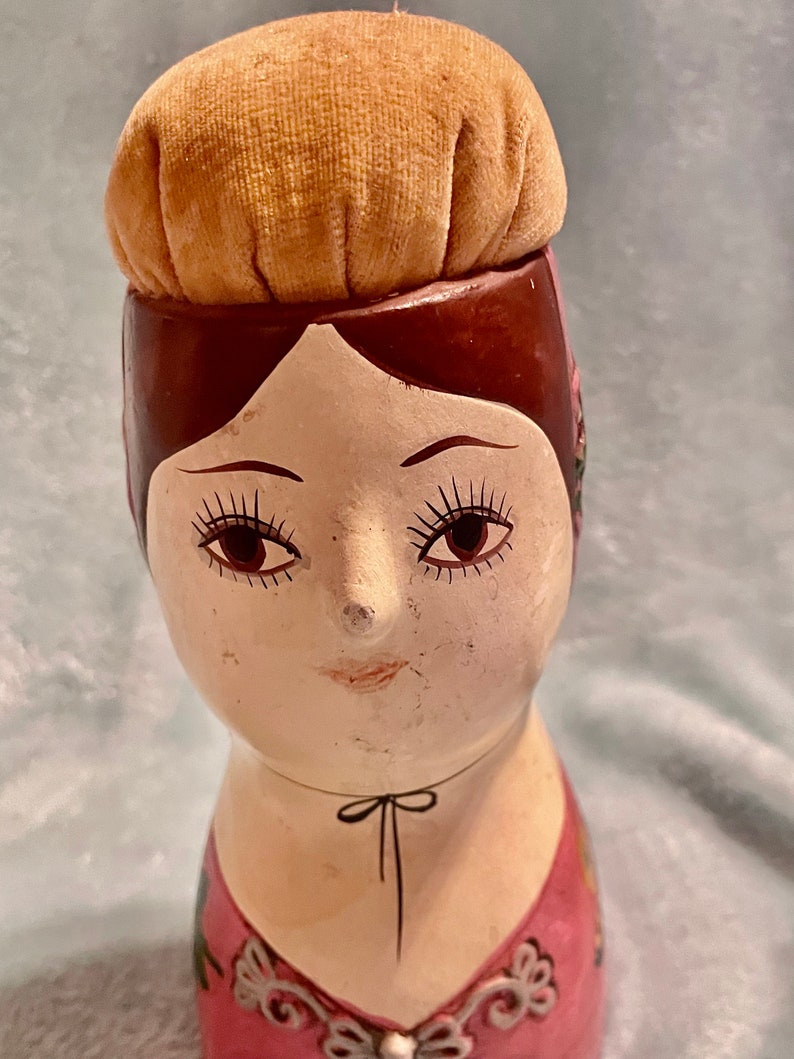 Midcentury Pin Cushion Lady Head Etsy