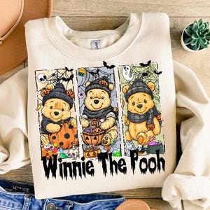 Retro Halloween Spooky Bear Shirt, Cartoon Halloween Tee, Spooky Ghost Bear And Friends Hoodie, Trendy Cartoon Halloween Shirt Design