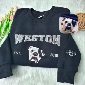 Custom Pet Embroidered shirt, Pet Hoodie, Custom Pet Embroidered Sweatshirt, Personalized Pet Face and Pet name Sweatshirt, Funny Gift
