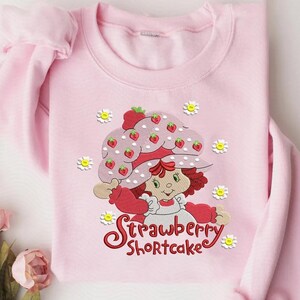 Cartoon Movie Embroidered Shirt, Vintage Strawberry Girl Embroidered Sweatshirt, Fruit Girl Cartoon Embroidery Tee, Funny Strawberry T-shirt
