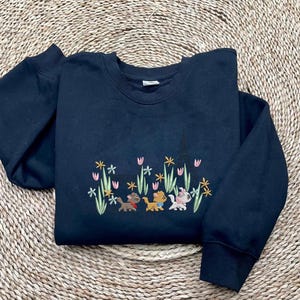 Cat Cartoon Embroidered Sweatshirt, Hoodie, Magic Kingdom Embroidered T-Shirt, Cat Magic Kingdom Style Embroidered Shirt, Embroidered Tee