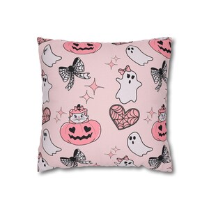 Cojín de Halloween, decoración fantasmal, cojín espeluznante para el hogar, cojín kawaii de Halloween, cojín acogedor para otoño