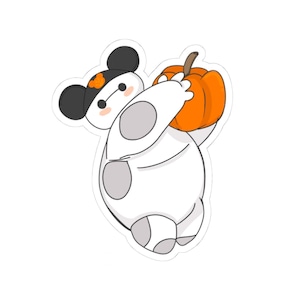 Baymax Pumpkin Kiss-Cut Stickers, Fall Decor, Halloween Supplies, Laptop Stickers, Gift for Animal Lovers, Planner Accessories