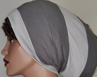 Large Size Beanie Big Head Hat Mixed Grey Unisex