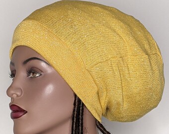 Womens Beanie Metallic Knit