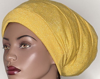 Womens Gold Shimmer Knit Hat