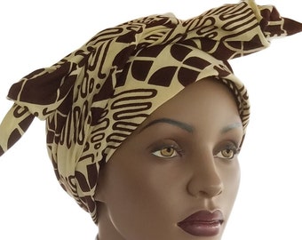 Hat Turban Wrap Brown Beige