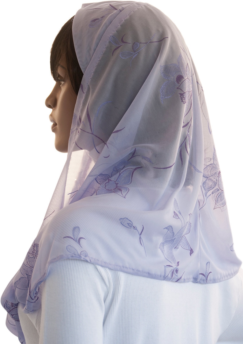 Veil Lavender Christian Veil for Church Catholic Mass Etsy