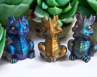 Dragon Figurine  Customizable Fantasy Decor- Handmade Epoxy Resin