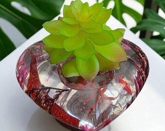 Heart-Shaped Epoxy Resin Candle & Jewelry Holder: Elegant Home Decor